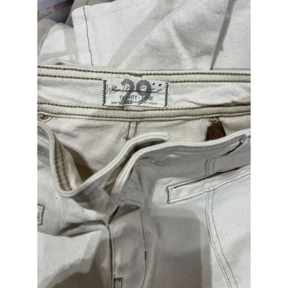 Free People Firecracker High Waist Flares Jeans Ivory Ecru sz 29 - Picture 8 of 8